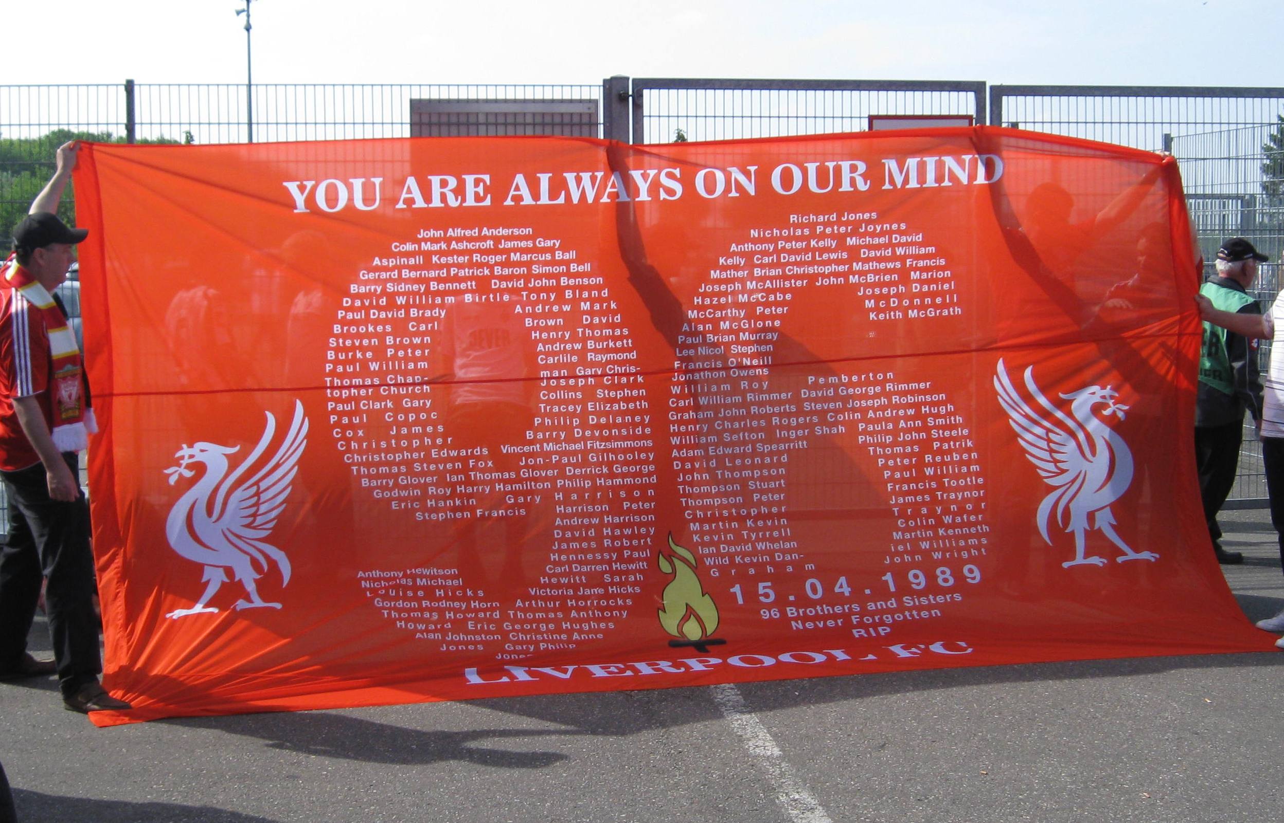 Hillsborough anniversary banner